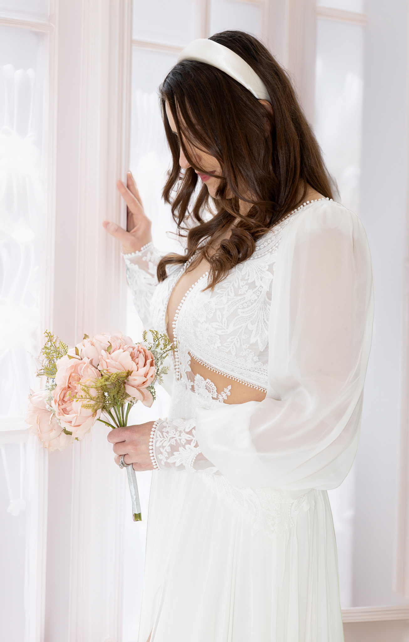 blossom-tree-wedding quiet moment of bride getting ready